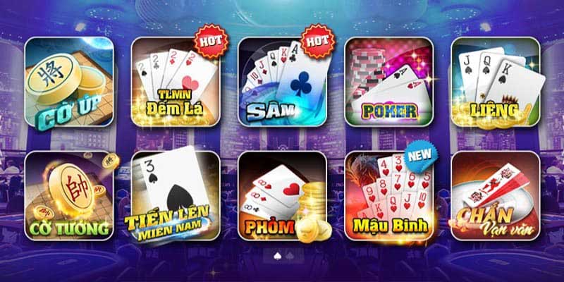 Các trò chơi game bài hot tại sảnh cược